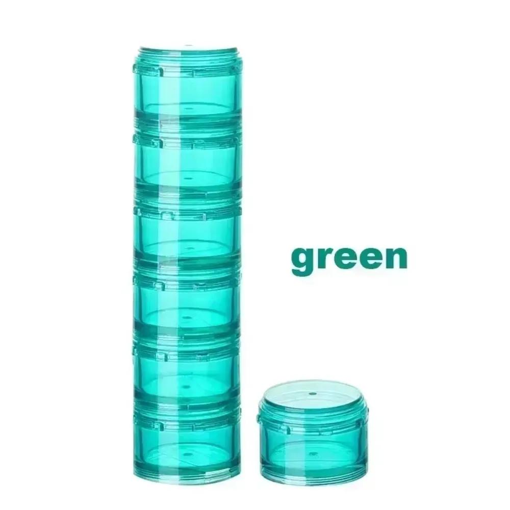 Portable 8 Colors Pill Case Plastic Stackable Weekly Tablet Holder Sealed Storage with Lid 7 Days Pill Box Travel