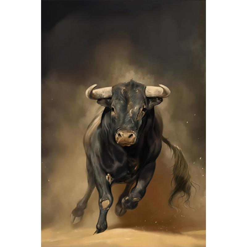 Abstract Animal Canvas Painting Wall Art Colorful Cow Posters and Prints Modern Living Room Home Decoration Pictures No Frame