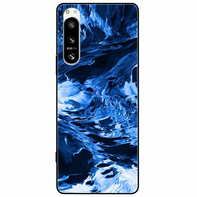 For Sony Xperia 5 IV / 10 IV Case 10IV Soft Black Silicone Forest Painted Phone Back Covers For Sony Xperia 1 IV Case TPU Coque