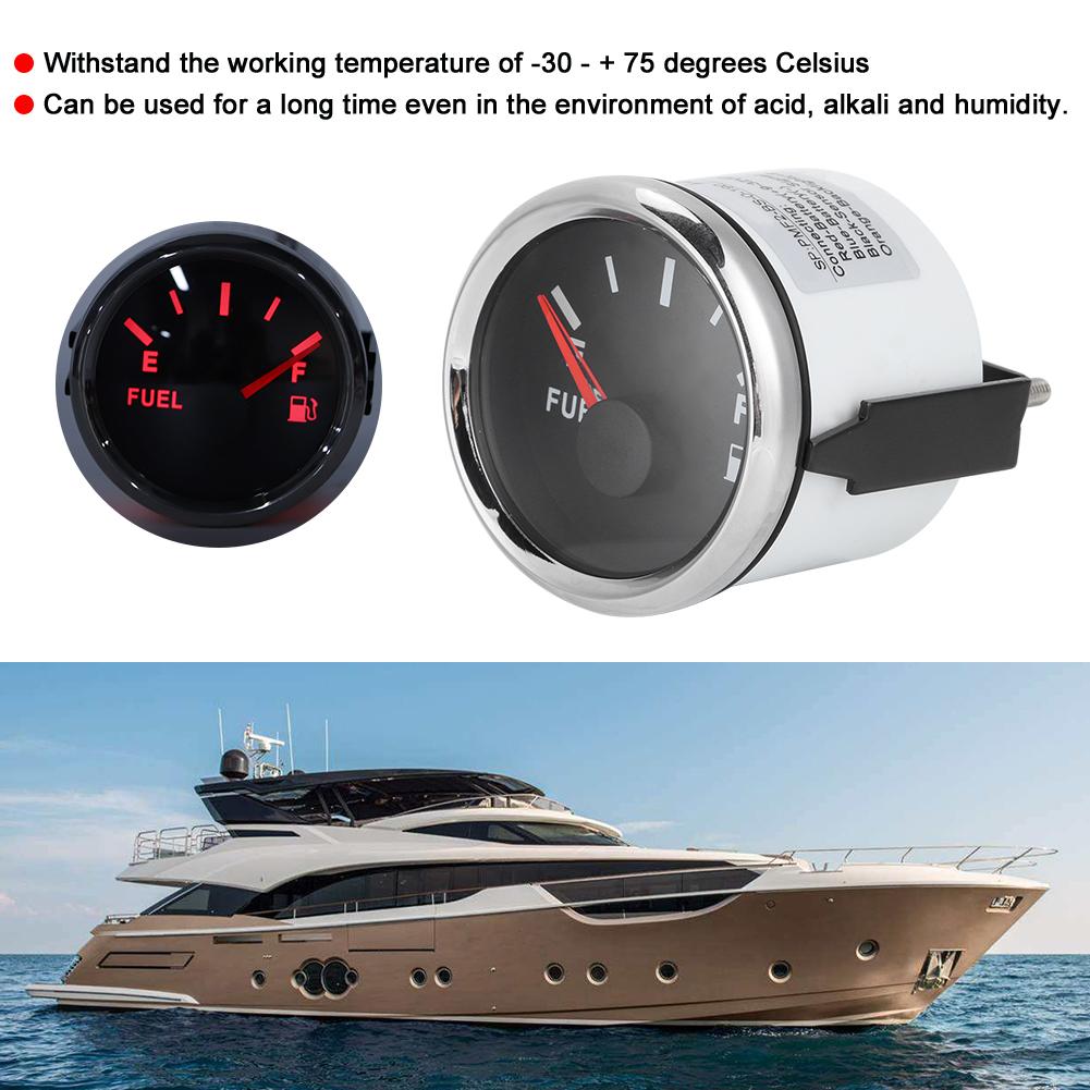52mm 2in Fuel Oil Tank Level Gauge 0 190ohm Signal Pointer Meter for Marine Boat Car