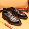 Spring new first-layer cowhide leather shoes men's leather thick-soled horse buckle British style loafers men's one-pedal