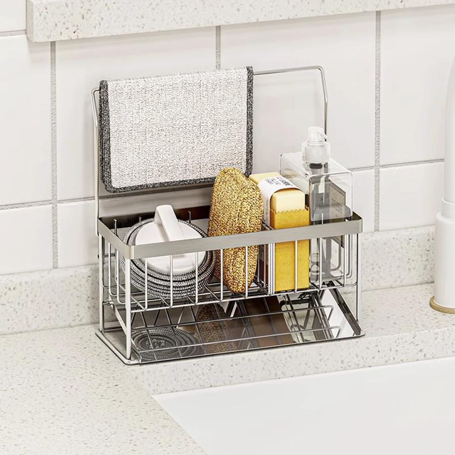 Kitchen sink dishcloth drain rack pool faucet dishwashing steel ball dishcloth storage rack storage rack shelf