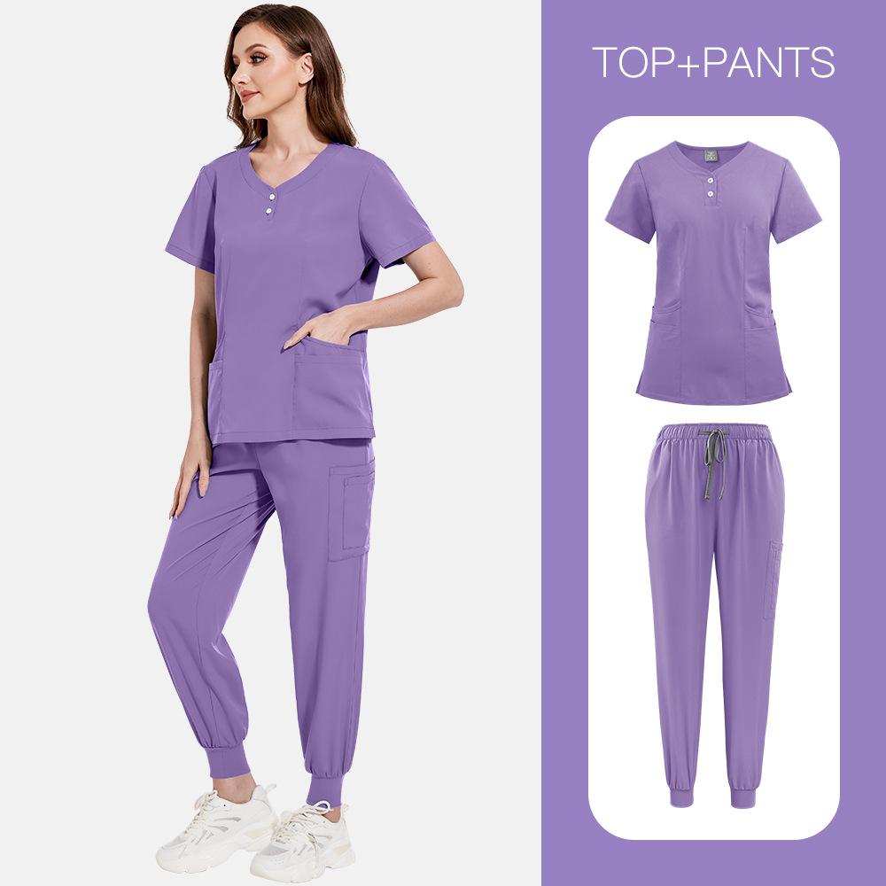Elastic Medical Clothing Operating Room Short-Sleeved Hand-Washing Clothing Women'S Tops Work Clothing Nurse Clothing Doctor Hand-Brushing Clothing
