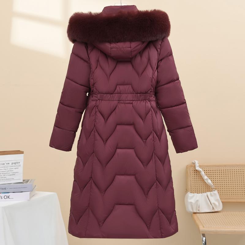 Fashion Winter Woman Coats Hooded Faux Fur Collar Thick Warm Plus Size Long Parkas Loose Women's Jackets