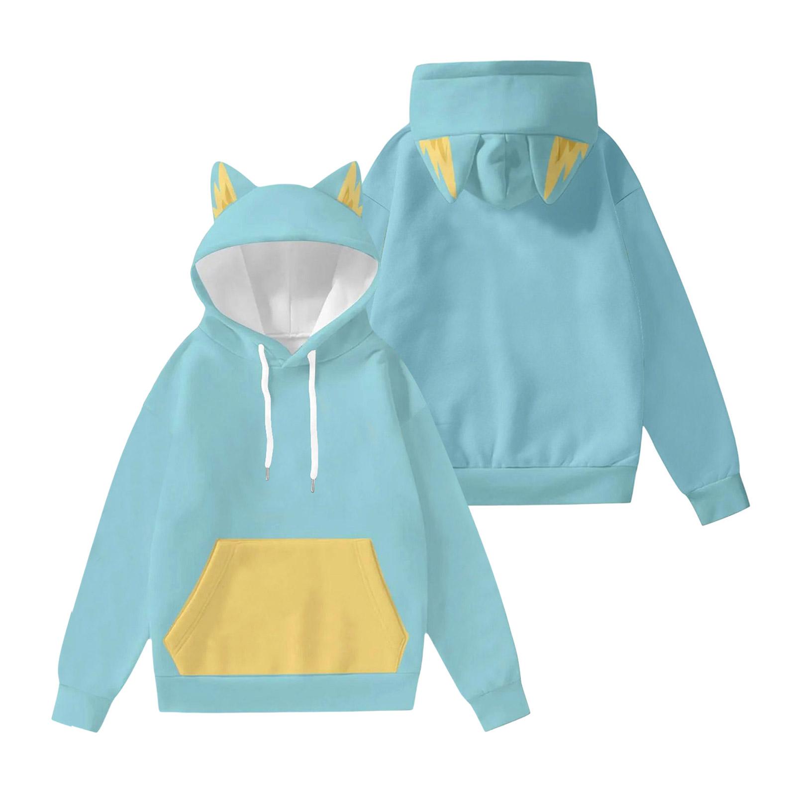 

Детский модный легкий пуловер с длинными рукавами, принтом в стиле колор-блок и ушками 130