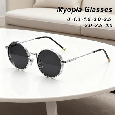 Ochelari Retro Personalizați HD Metal Aliat Cadru Rotund Femei Miopie Stilati Exterior Neutri Calitate Înaltă Condus Punk