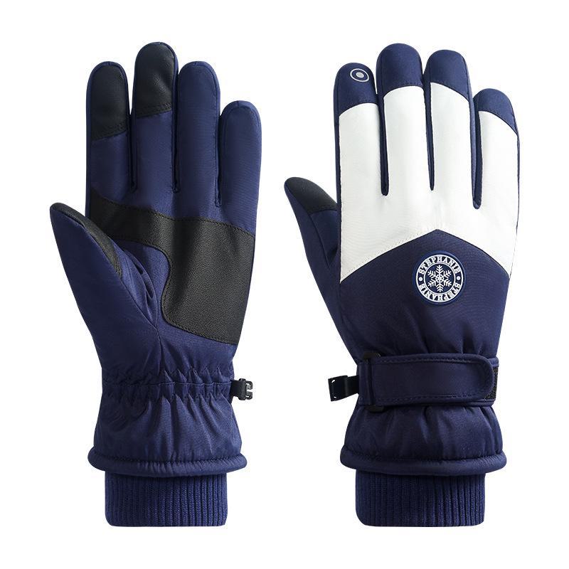 Men's Winter Touchscreen Cycling & Driving Gloves - Velvet Lined, Non-Slip, Two-Finger Design for Motorcycling and Fishing.