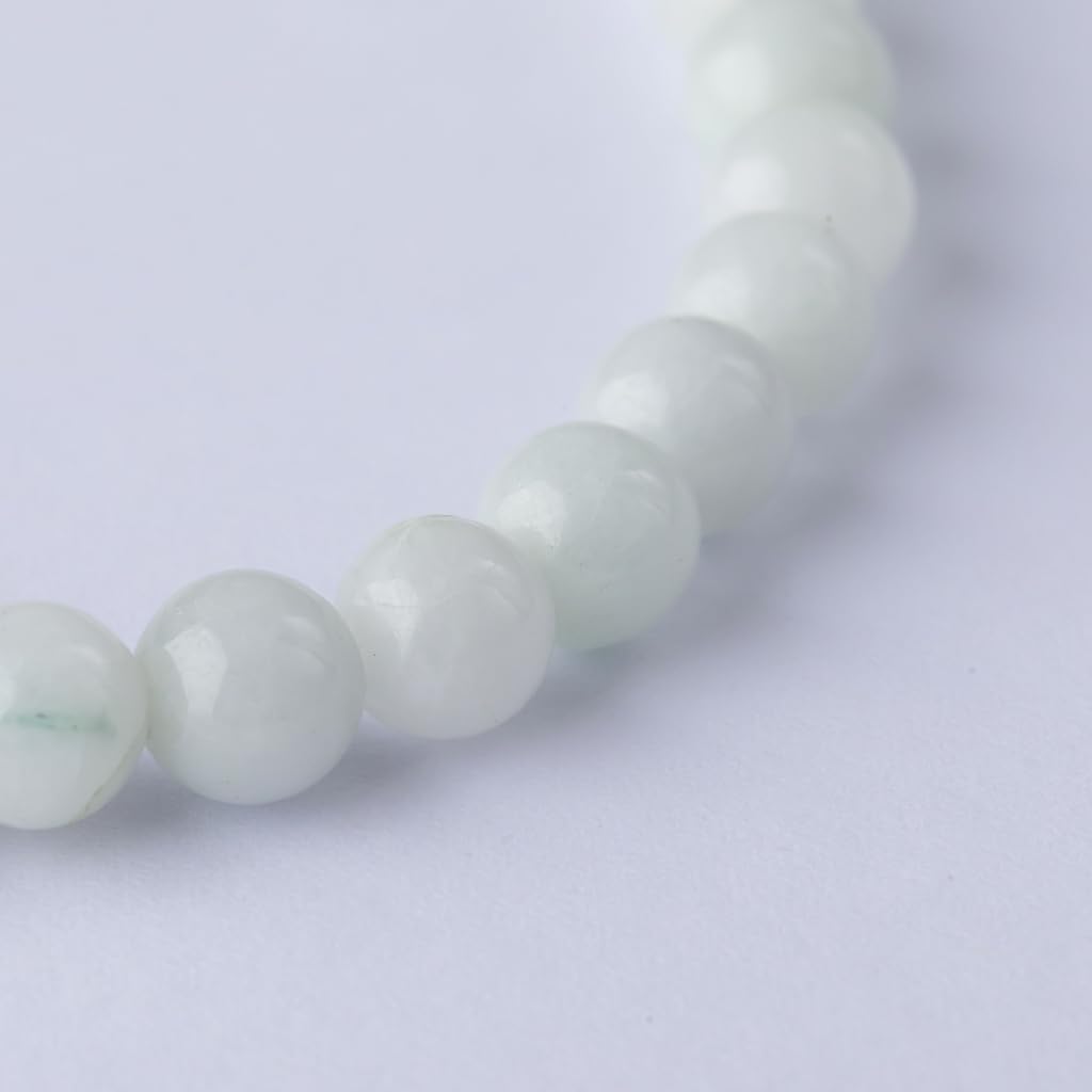 15cm White Itoigawa Natural Jadeite Japanese National Jomon Power Stone Jadeite Workshop Special Paulownia Wood Quality Guarantee ABR0900 (6mm Beads,