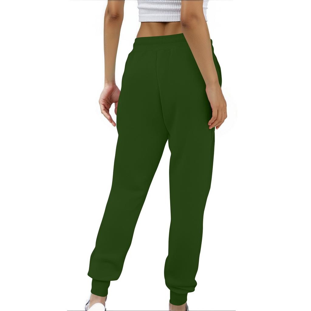 Women's Stylish Loose Sweatpants Comfortable High-waisted Jogging Belt Pocket Sweatpants