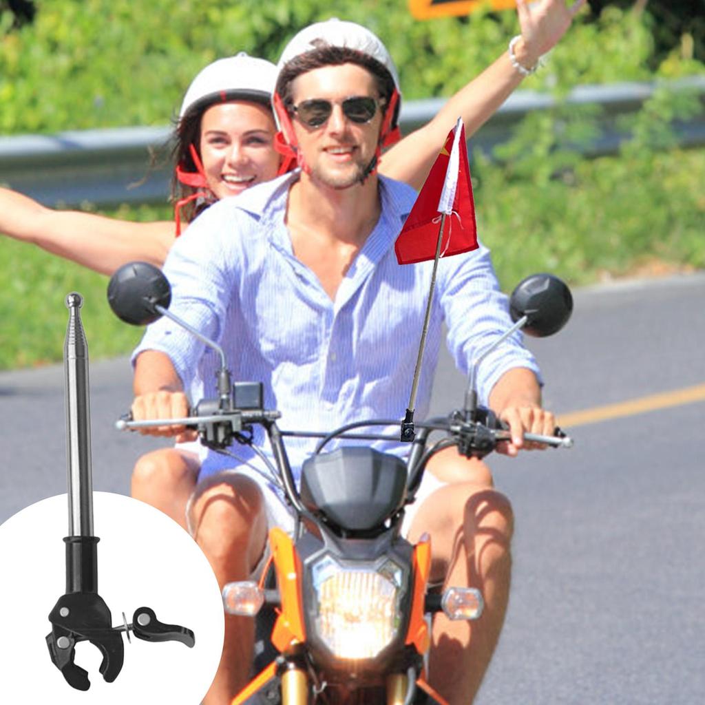 1.2M Telescopic Flagpole Stainless Steel Portable Pole Flag Waving Flagpole Flag Pole Car Holder for Car Truck Boat Vehicle