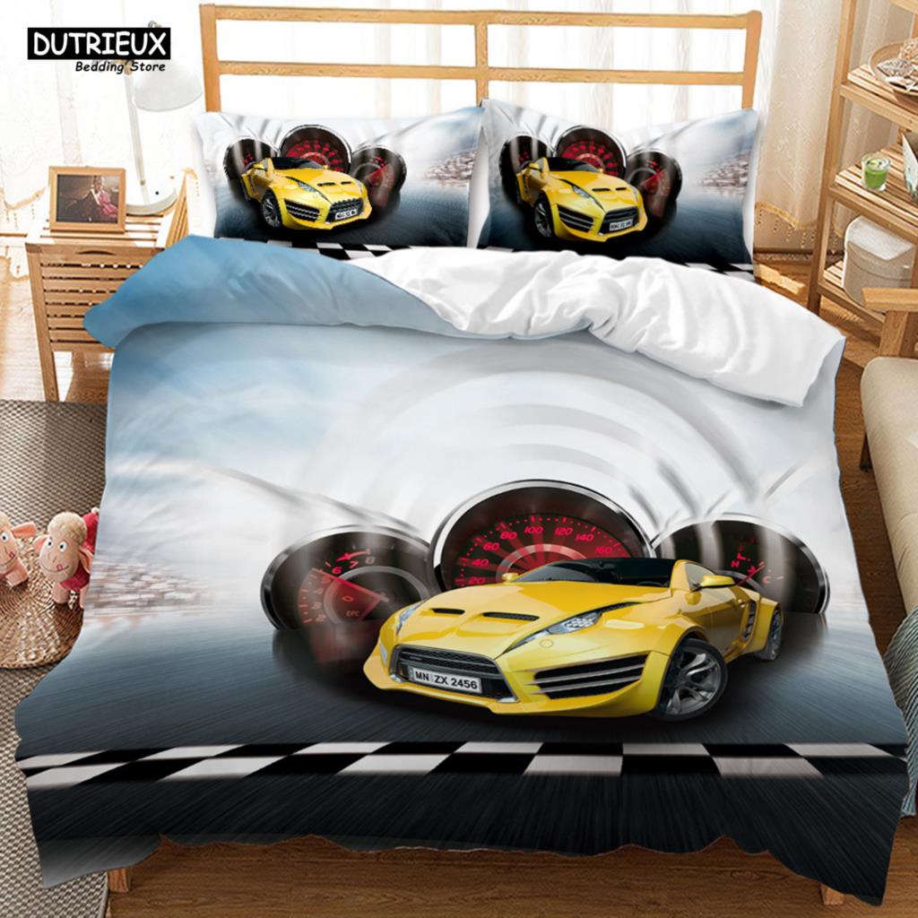 Cool Racing Car Bedding Set New Sports Car Duvet Cover Sets With Pillowcase Double Full King Size Jeep Bed Linen For Teens Boys