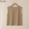 ZANZEA Women Casual V-Neck Summer Sleeveless Cotton Tank Tops