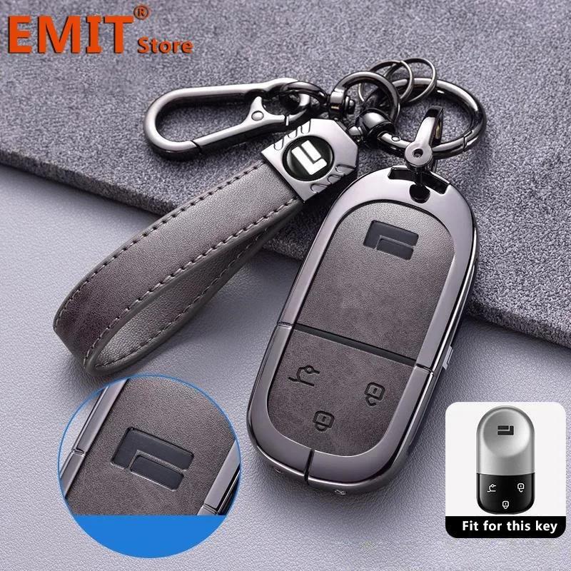 Fit For Baic Jishi Polestone 01 Polestones Zinc Alloy Genuine Leather Auto Key Fob Remote Smart Case Cover Housing Key Ring Ring Mount Auto