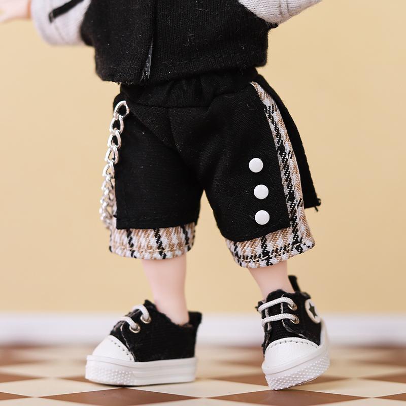 Doll Outdoor Spliced Color Chain Casual Pants Suit For Outfit Accessories Children Diy OB11 1/12 Entertaining Play Safe Kid Friendly Fun
