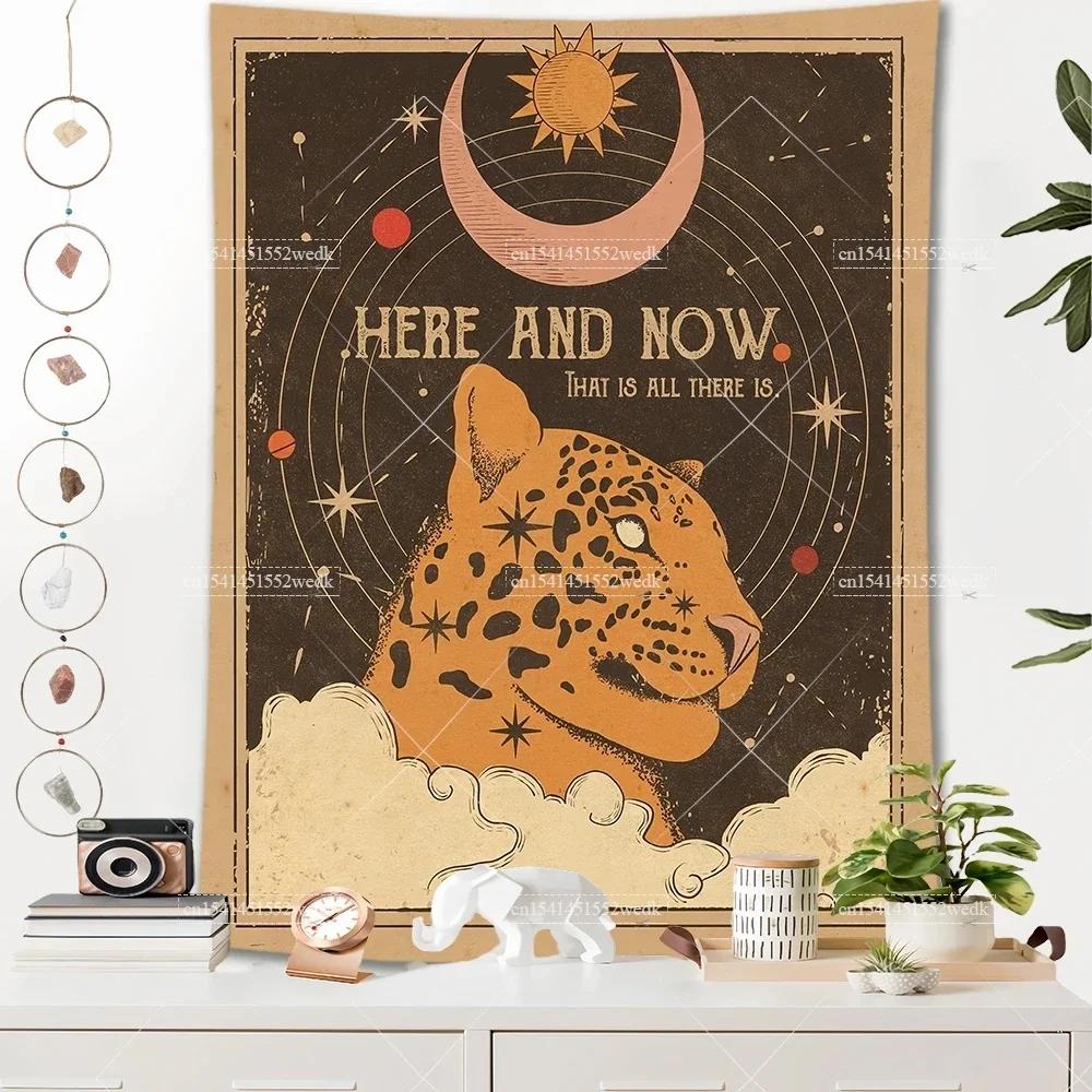 VIKAMA Bohemian Tarot CatThemed Room Decor Tapestry Sun and Moon Tarot Tapestry Home Room Wall Decor