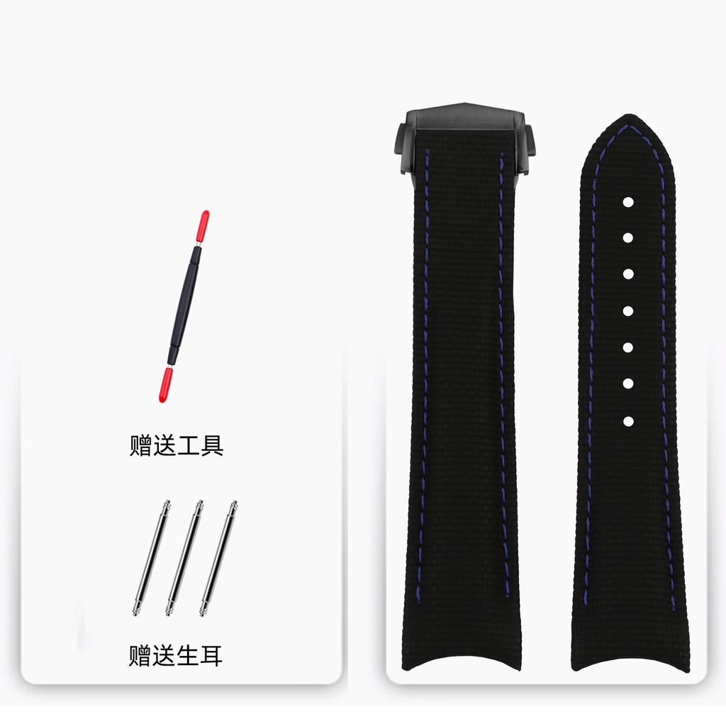 21mm Curved End Fluorou Rubber Watchband for Omega 217.30.42/217.32.42 NEW SEAMASTER 600 Waterproof  Folding Clasp Strap Bracele