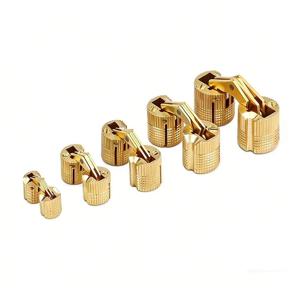 8*19mm ~ 16*33mm 1Pcs Cylindrical Hidden Gate Hinge Copper Invisible Hinges Cross Hinge Hidden Furniture Hardware