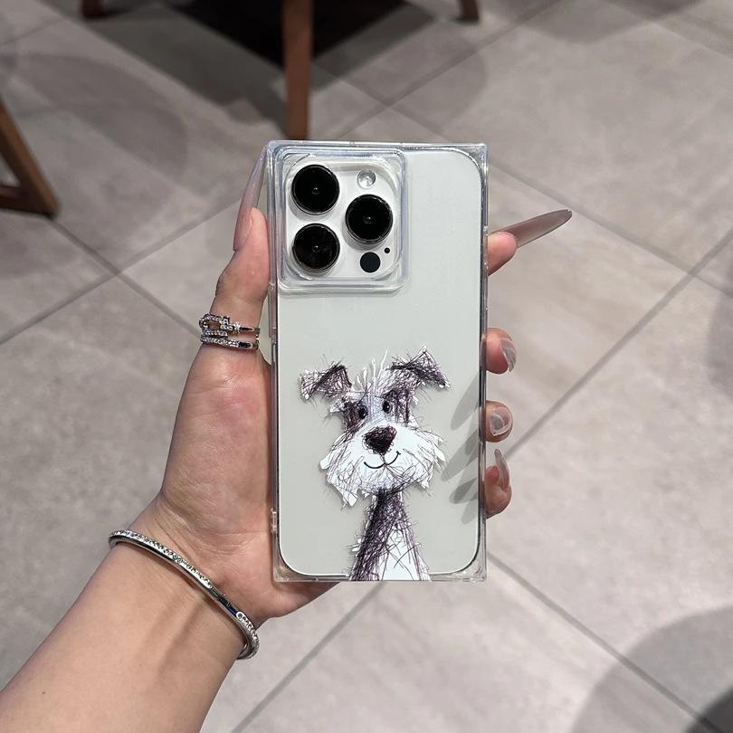 

Бродячие линии для маленьких собак для чехла для телефона iPhone 15/16 Pro Max 14 Plus ледяной кристалл куб 13 прозрачный 12 мягкий iphone 11 ProMax