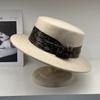 Celebrity Style High-end Light Luxury Australian Woolen Hat Women's Small Brim French Top Hat Autumn and Winter Shopping Flat Top Hat