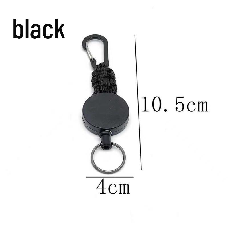 Portable Retractable Steel Wire Keychain with Belt Clip