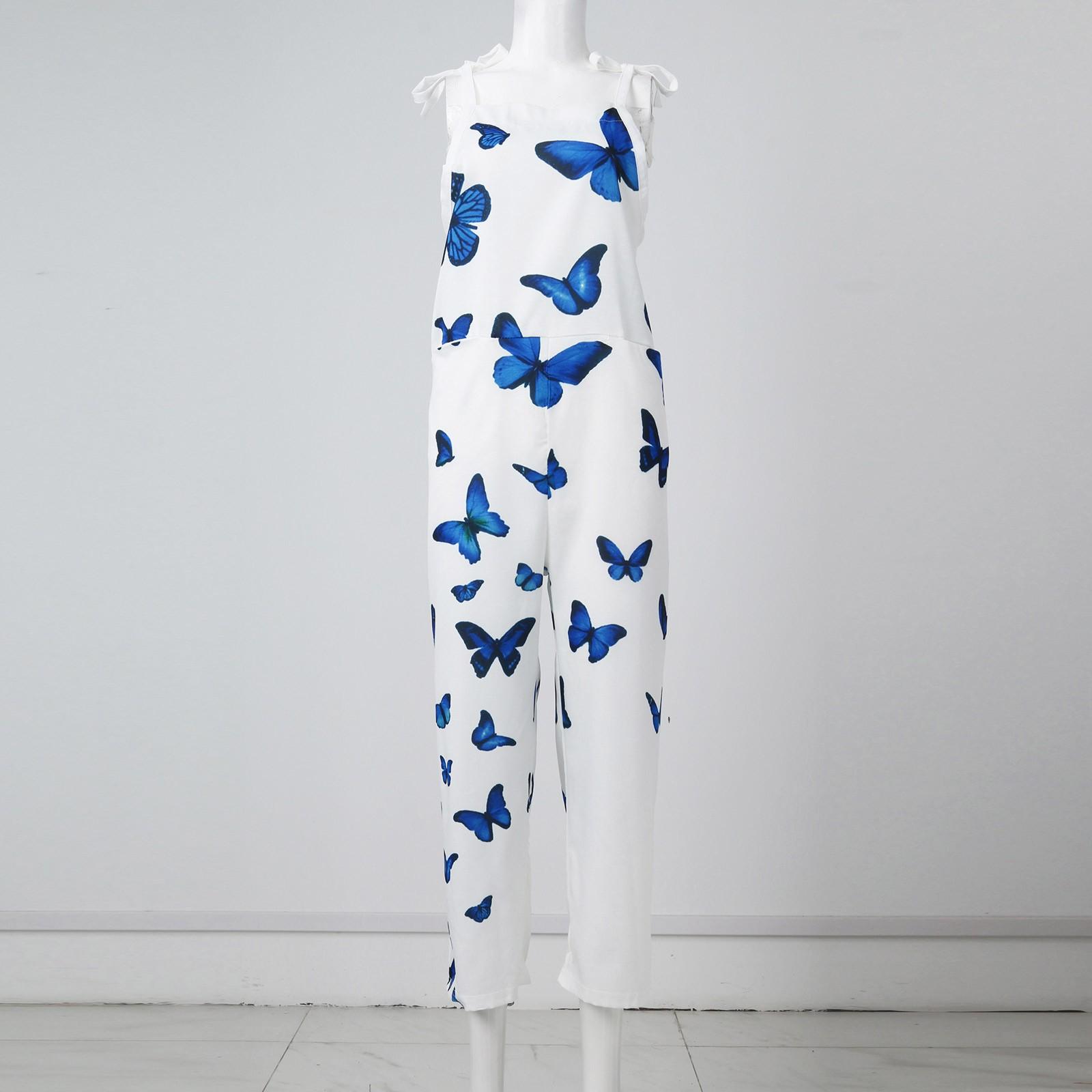 

Женский модный летний милый свободный повседневный комбинезон с принтом в стиле ретро и ремешками S белый