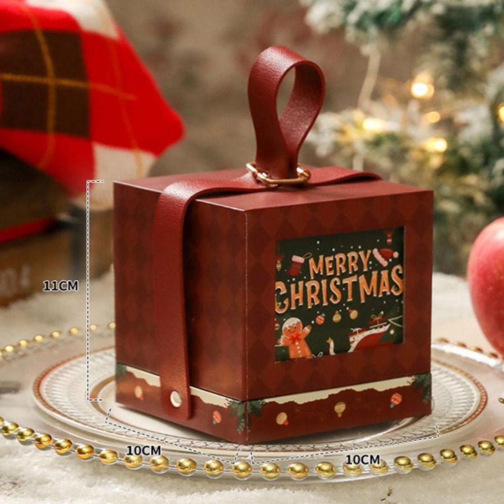 Cu Mâner Cutie de Ambalaj de Crăciun Portabilă Cutie de Depozitare Cadouri Decor de Crăciun Ajunul Crăciunului
