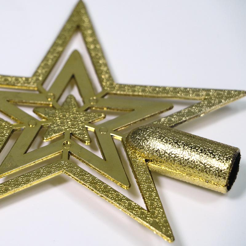 European Gold Star Christmas Tree Topper - Five-Pointed, 10/15/20cm