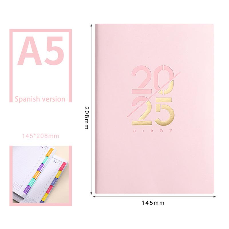 Jan 2025 To Dec 2025 Planner Notebook A5 Agenda Spanish Inner 80Gsm Monthly/Weekly/Daily School Supplies Stationery