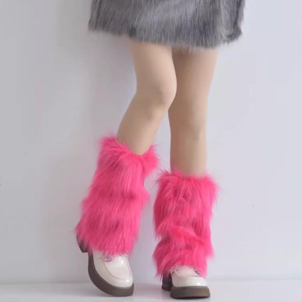 Warm Boot Covers Winter Foot Warming Covers Cozy Faux Fur Leg Warmers for Women Girls
