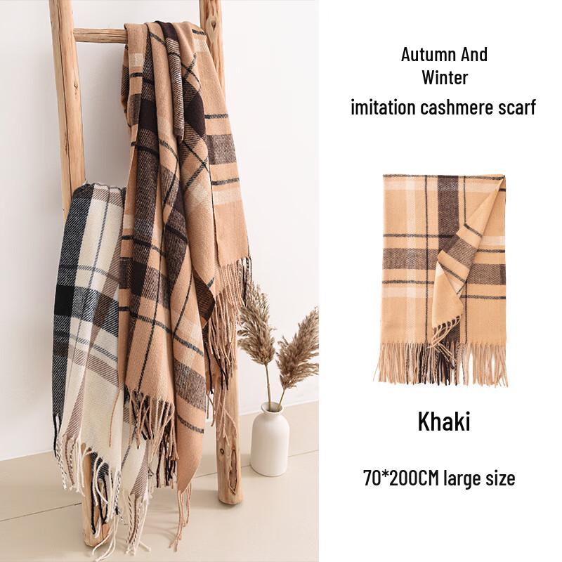 British Style Thickened Plaid Scarf