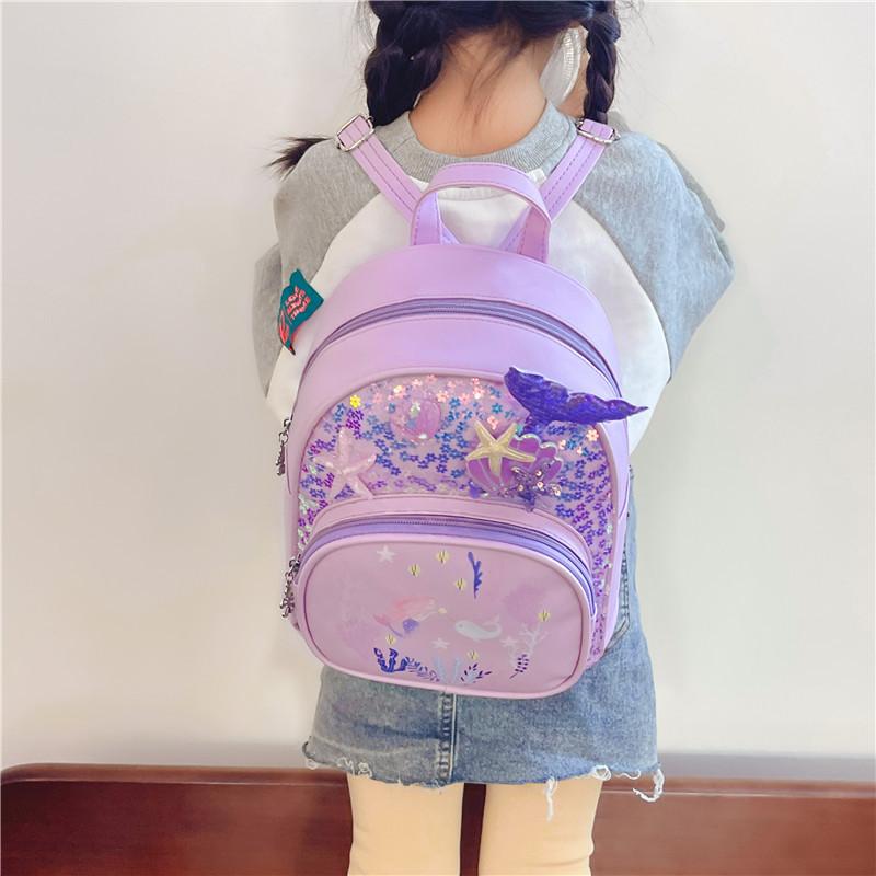 

Mermaid Kids Backpack With With Shell Shimmer Starfish Design Childrens For