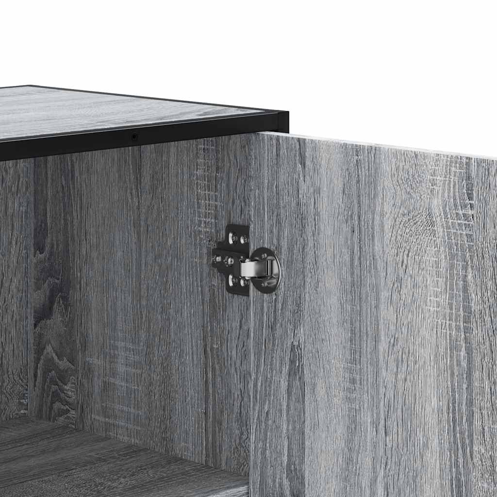 Highboard Gray Sonoma 35.5 x 35 x 139 cm Particleboard and Metal