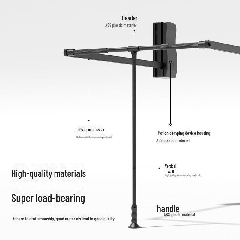 Cloakroom Pull-Down Clothes Hanger Wardrobe Lift Rod
