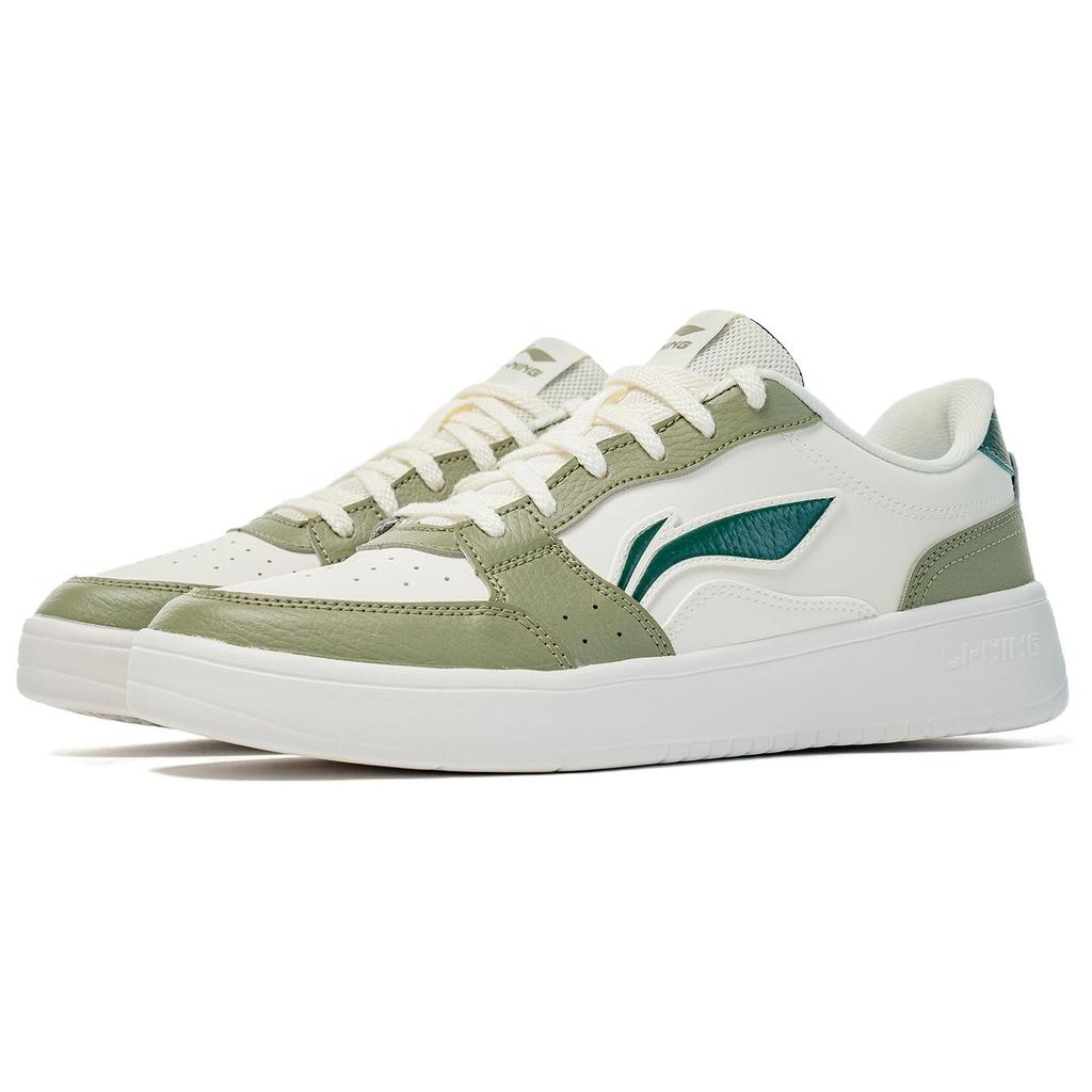 Li Ning Classic Simple Breathable Shock Absorbing Low Top Casual Sneakers Men Sneakers Deep-Moss-Green Cream-White AGCW483-6ZSJ6.2Q1