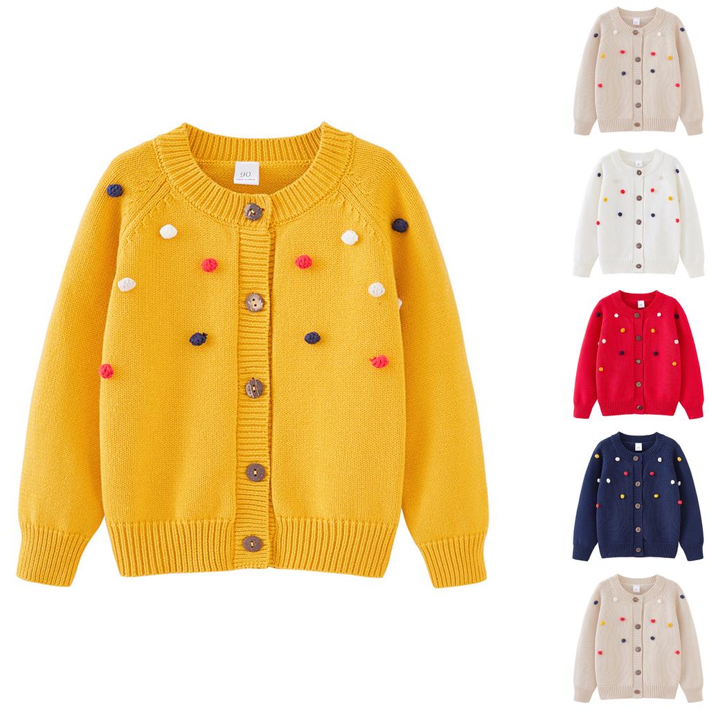 Children's Fashion Casual Cardigan Knitted Long Sleeve  Top