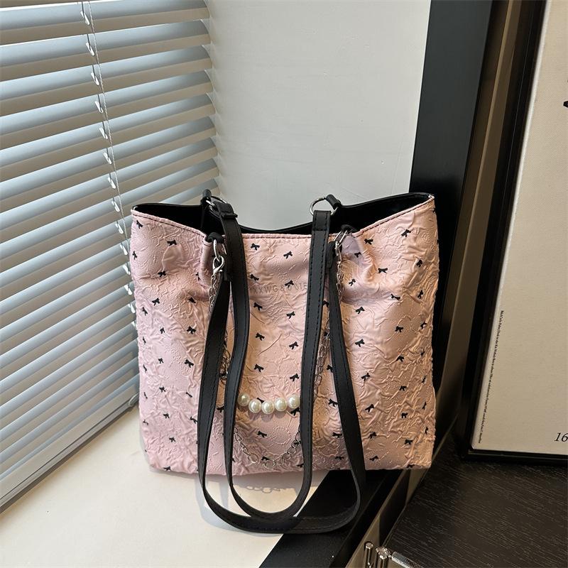 

Beautiful leisure 2025 summer new high-end foreign sweet shoulder armpit bag tote bag commuter handbag розовый