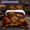Spain Football Pattern 3 Pieces Bedding Set Soft Microfiber Duvet Cover with Pillow Cases for Bedroom