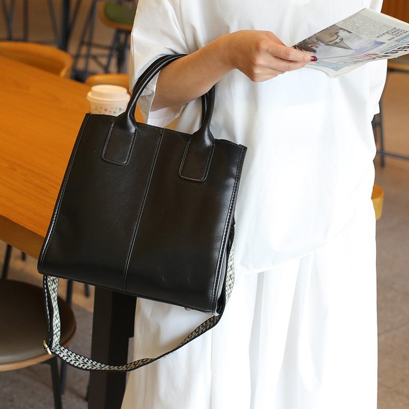 Pflanzlich gegerbte Rindsleder-Einkaufstasche mit oberer Schicht, strukturierte Umhängetasche aus echtem Leder, Vintage-Tasche, große Kapazität, Handtasche