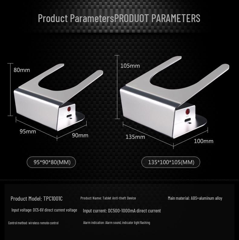 Lingfang TPC1001C Silver Matte Anti-theft Tablet Stand