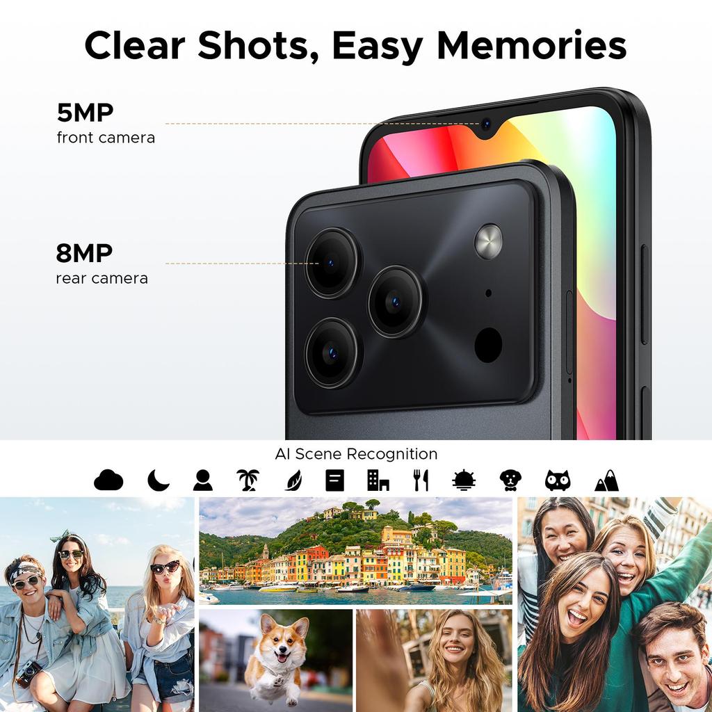 Doogee Note 56 Mobile Phones, Android 16 Smartphone, 6150mAh, 8.45mm Ultra-Slim, 6.56" HD+ 90Hz, 24GB + 64GB/2TB, Face ID, GPS, OTG, FM