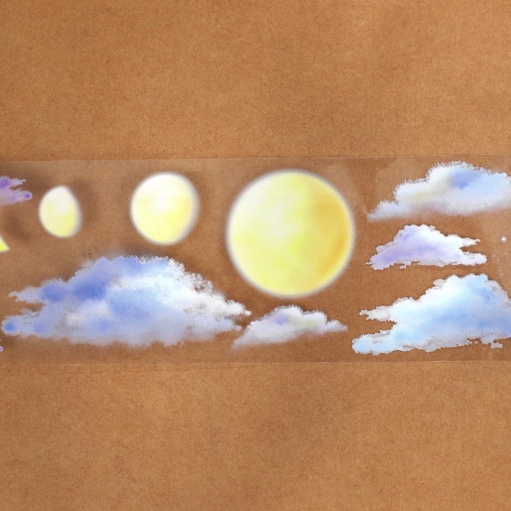 60mm*5m Vintage Moon Star Cloud Landscape PET Tape Creative DIY Journal Material Collage Scrapbooking Stationery
