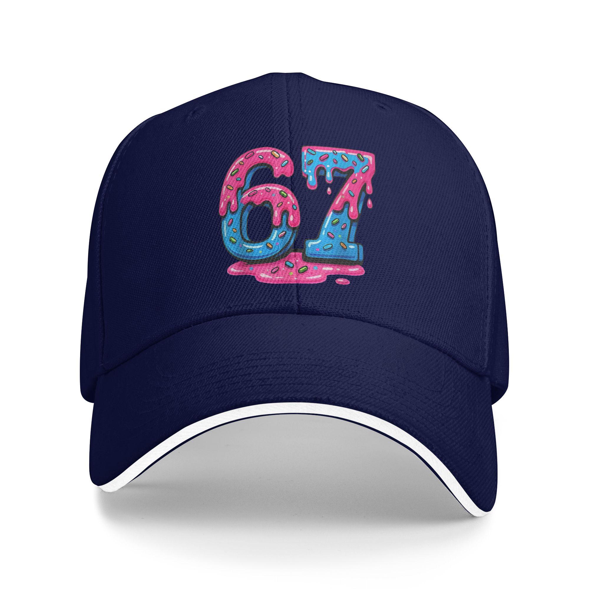 

Funny 67 Six Seven Meme Ice Cream Drip 6 7 Gen Alpha Slang Sun Baseball Cap Summer Women Men Design Hip Hop Hats Wholesale As Picture
