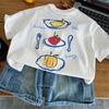 Children'S Korean Cartoon Printed Short Sleeved T-Shirt For Boys And Girls 2026 Summer New Baby Round Neck Loose Tops