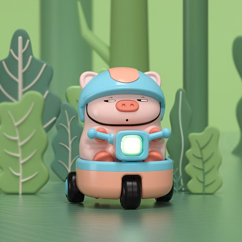 

Автоматический трюковой мотоцикл с вращением на 360°, самодвижущаяся и реверсивная игрушка со световыми и звуковыми эффектами, забавный новиночный мультяшный мотоцикл розовый