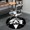 1pc Panda Print Chair Carpet for Office, Round Polyester Mat, Indoor Decor for Office, Easycare Fabric, Washable Non-slip Area Carpet