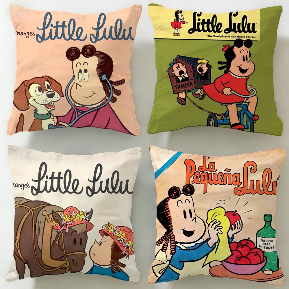 classic cartoon The Little Lulu Show Cushion Cover Soft EasyWash Pillow Case Versatile for Couch Bed Travel and Office