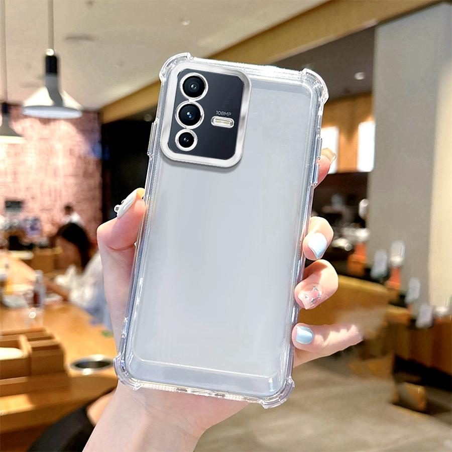 Shookproof Lens Case For Vivo V21 5G V23 V23e V25 Pro V27 V27e V29 V50 Lite V30 V40 SE V25e V29e V30e Plating Silicone TPU Cover