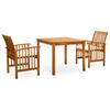 Vidaxl 3-Cz. Garden Furniture Set With Cushions, Acacia Wood