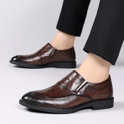 Moda Nuevos Zapatos Formales de Punta para Hombre Zapatos Chelsea de Cuero Genuino Botín de Tobillo de Moda para Hombre Zapatos Casuales para Hombre Estilo Británico Marrones