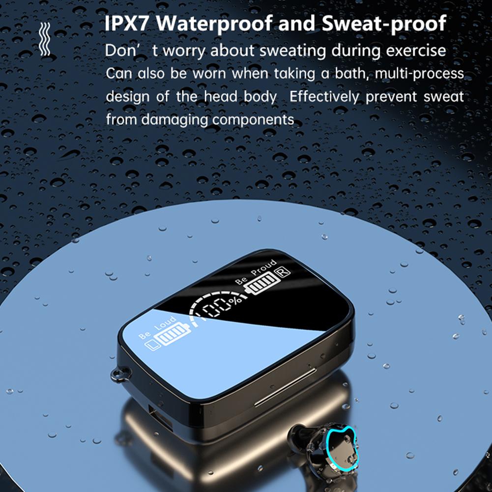 Waterproof Wireless Bluetooth Earphones with Mic 9D Stereo Headsets with Charging Case